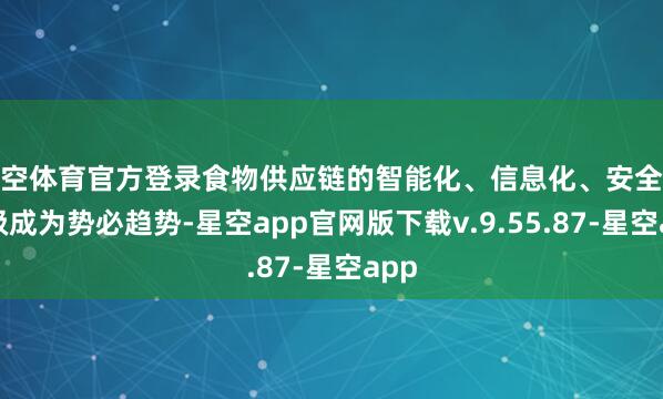 星空体育官方登录食物供应链的智能化、信息化、安全化升级成为势必趋势-星空app官网版下载v.9.55.87-星空app