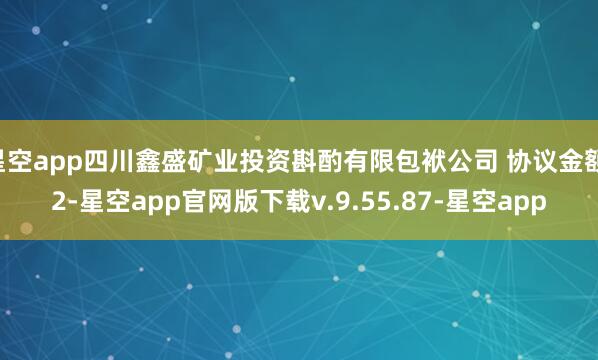 星空app四川鑫盛矿业投资斟酌有限包袱公司 协议金额 2-星空app官网版下载v.9.55.87-星空app