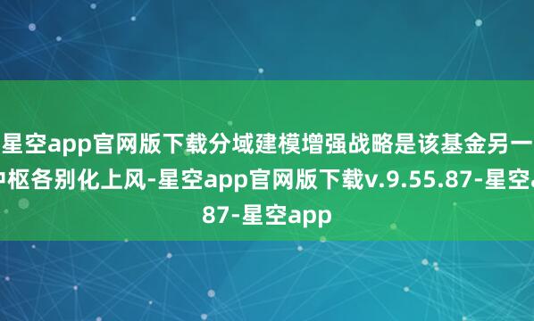 星空app官网版下载　　分域建模增强战略是该基金另一大中枢各别化上风-星空app官网版下载v.9.55.87-星空app