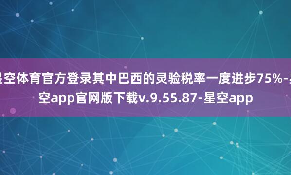 星空体育官方登录其中巴西的灵验税率一度进步75%-星空app官网版下载v.9.55.87-星空app